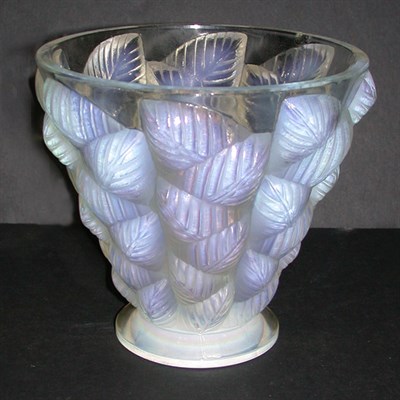 Lot 124 - Lalique Moissac Opalescent Glass Vase Molded...