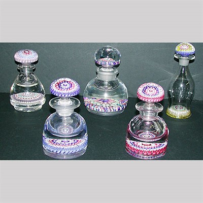 Lot 440 - Group of Five Paperweight Glass Stoppered...