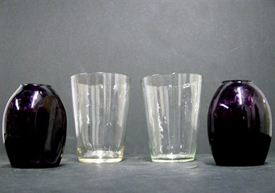 Lot 177 - Two Colorless Glass Flip Glasses Each of...