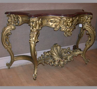 Lot 523 - Rococo Style Gilt Carved Wood Console The...