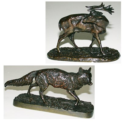 Lot 171 - Bronze Sculpture of a Fox P. J. Mene Signed....