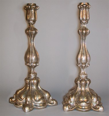 Lot 270 - Pair of Continental Silver Candlesticks Height...