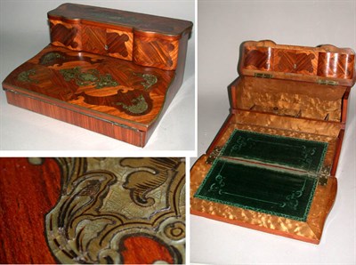 Lot 374 - Louis XV Style Brass Inlaid Kingwood Lap Desk