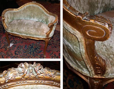 Lot 200 - Louis XV Style Gilt Carved Wood Marquise With...
