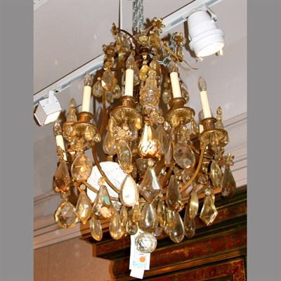 Lot 260 - Louis XVI Style Gilt-Bronze Ten-Light Chandelier