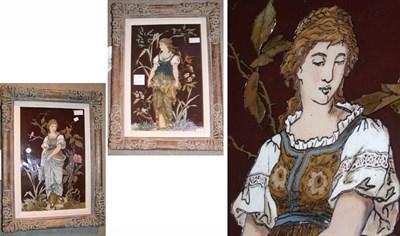 Lot 522 - Pair of Mettlach Pottery Plaques Each...