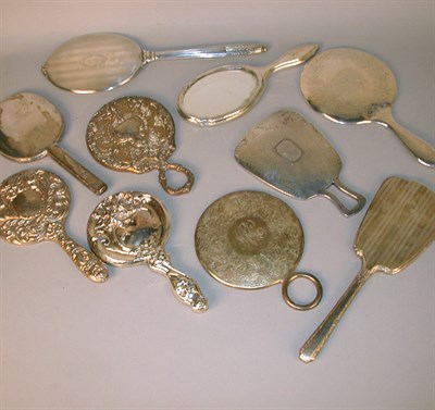 Lot 295 - Miscellaneous Group of Ten Silver Mounted Hand...