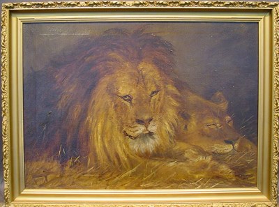 Lot 45 - M.P. Imirie (?) 20th Century LION AND LIONESS...