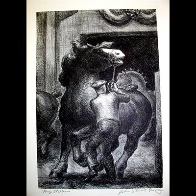 Lot 195 - John Steuart Curry PRIZE STALLIONS (COLE 31)...