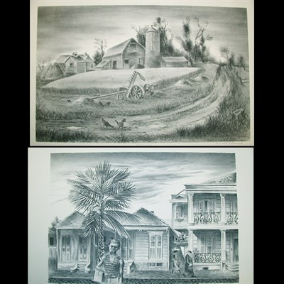 Lot 164 - Aaron Bohrod NEW ORLEANS STREET Lithograph,...