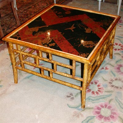 Lot 398 - Victorian Chinoiserie Decorated Bamboo Low Table