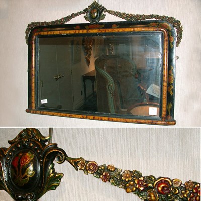 Lot 194 - Painted Overmantel Mirror