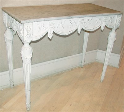 Lot 535 - Neoclassical Marble Top Painted Console