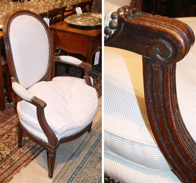 Lot 282 - Louis XVI Upholstered Beechwood Fauteuil