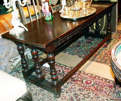 Lot 460 - Continental Baroque Style Carved Oak Refectory...