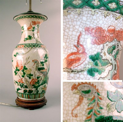Lot 710 - Chinese Famille Verte Porcelain Lamp
