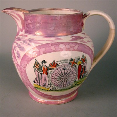 Lot 285 - English Pink Lustre Ware Pitcher