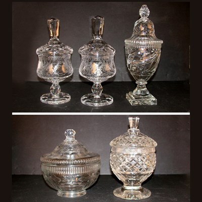 Lot 432 - Group of Five Georgian Style Colorless Cut...
