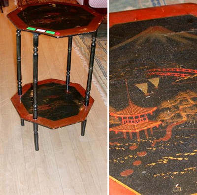 Lot 377 - Victorian Lacquered Two-Tier Side Table