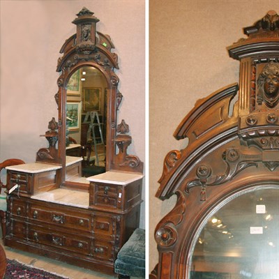 Lot 407 - Victorian Marble Top Mahogany Mirror Back...