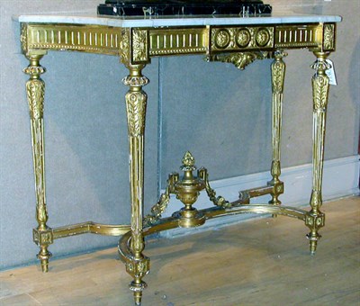 Lot 438 - Louis XVI Style Gilt Carved Wood Console The...