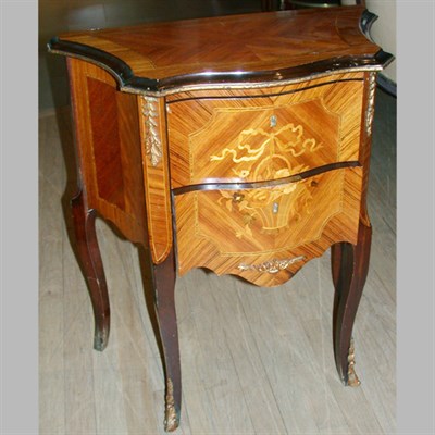 Lot 388 - Louis XV Style Marquetry Inlaid Mahogany...