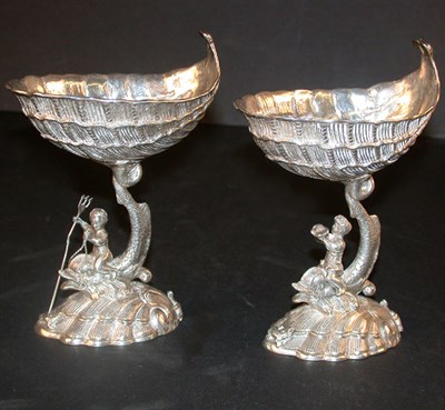Lot 406 - Pair of Continental Silver Master Salts Total...