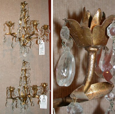 Lot 488 - Pair of Louis XV Style Gilt-Metal and Cut...