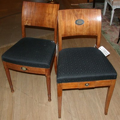 Lot 565 - Two Directoire Style Upholstered Fruitwood...