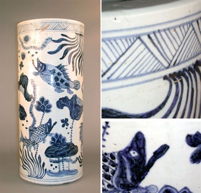 Lot 564 - Chinese Blue and White Porcelain Umbrella Stand