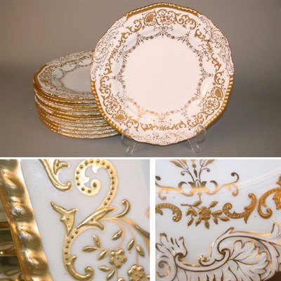 Lot 554 - Set of Twelve Coalport Gilt Decorated...