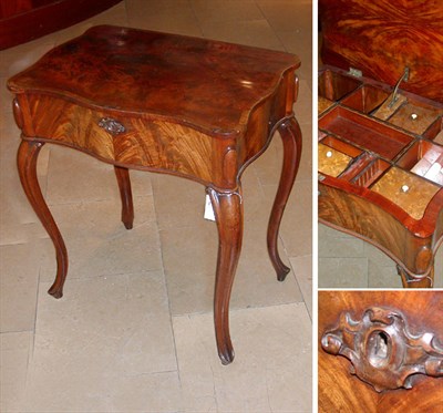 Lot 513 - Rococo Style Mahogany Sewing Table