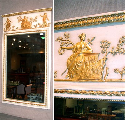 Lot 452 - Neoclassical Style Painted and Parcel Gilt Mirror