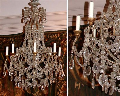Lot 591 - Louis XV Style Gilt-Metal and Cut Glass...