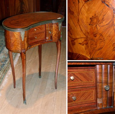 Lot 392 - Louis XV Style Marble Top Marquetry Inlaid...
