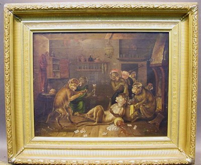 Lot 111 - Manner of David Teniers MONKEY BUSINESS Oil on...