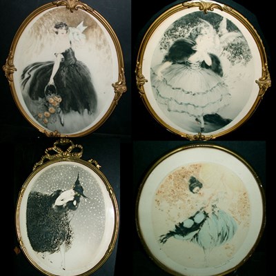 Lot 251 - Louis Icart SUMMER; WINTER; LOVE BIRDS...