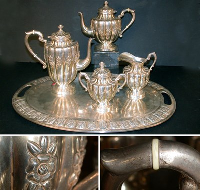 Lot 426 - Mexican Sterling Silver Five-Piece Tea and...