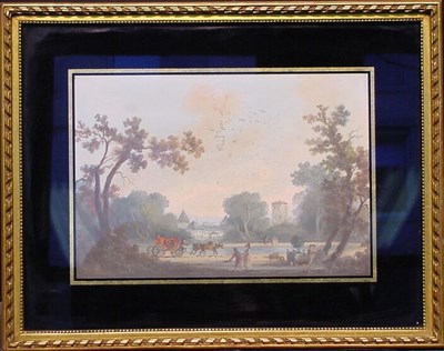 Lot 55 - French School 18th Century LANDSCAPE WITH...
