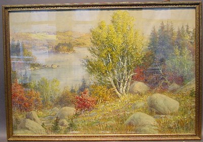 Lot 1 - Franz Lesshafft American, b. 1862 LAKE IN...