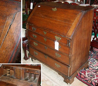 Lot 354 - George III Oak Slant-Front Desk