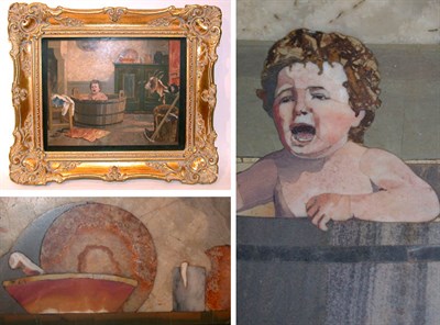 Lot 319A - Italian Pietra Dura Plaque Depicting a child...