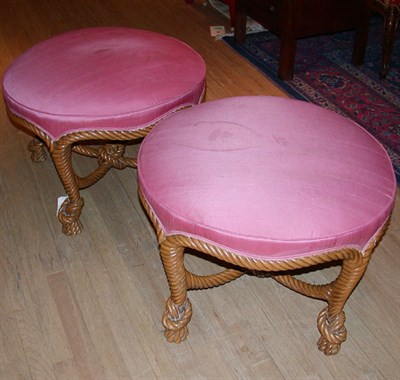 Lot 267 - Pair of Aesthetic Style Upholstered 'Rope...
