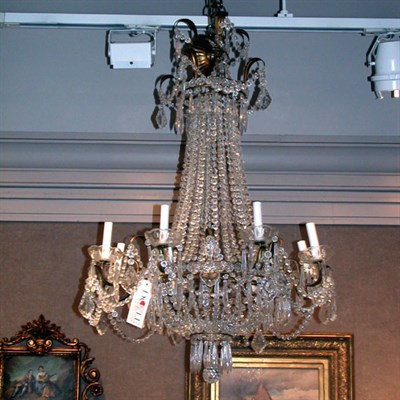 Lot 445 - Pair of Regency Style Gilt-Metal and Cut Glass...