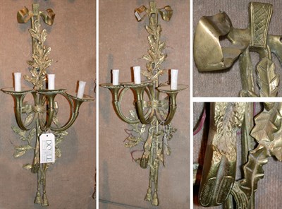 Lot 486 - Pair of Louis XV Style Gilt-Metal Three-Light...