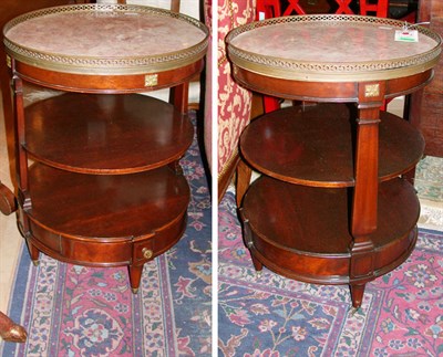 Lot 513 - Pair of Louis XVI Style Marble Top Three-Tier...