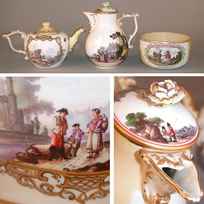 Lot 463 - Meissen Porcelain Three-Piece Partial Tea Service