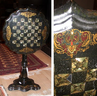 Lot 433 - Victorian Paper Mache Black Lacquer...