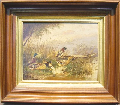 Lot 103 - Julius Scheuerer German, 1859-1913 DUCKS AT...