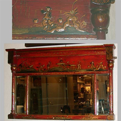 Lot 227 - Georgian Style Red Lacquer Chinoiserie...